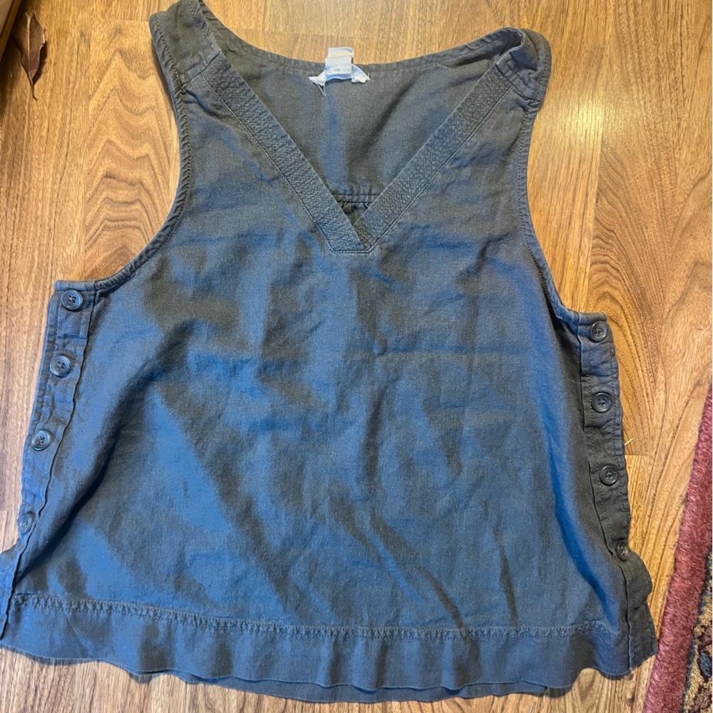 Caslon Charcoal Linen Sleeveless Top